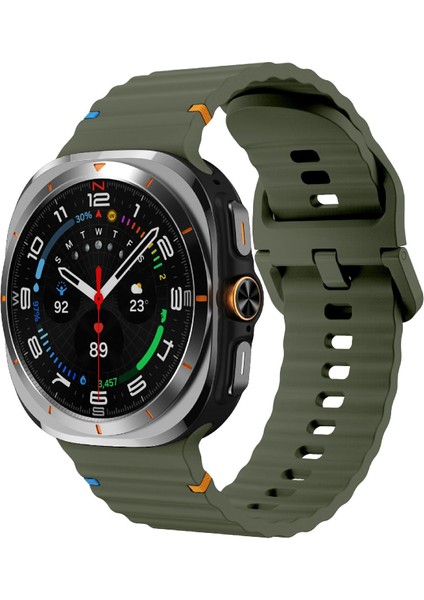 Samsung Galaxy Watch Ultra 47MM / Ultra 2025 Için Dalga Dikişli Kayış (Yurt Dışından)