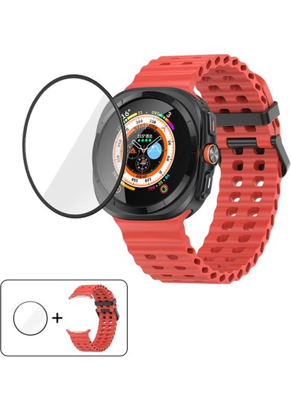 Samsung Galaxy Watch Ultra 47MM Için Filmli Silikon Kayış (Yurt Dışından)