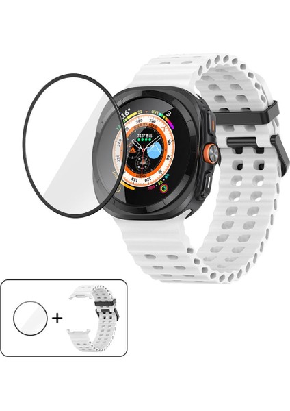 Samsung Galaxy Watch Ultra 47MM Için Filmli Silikon Kayış (Yurt Dışından)