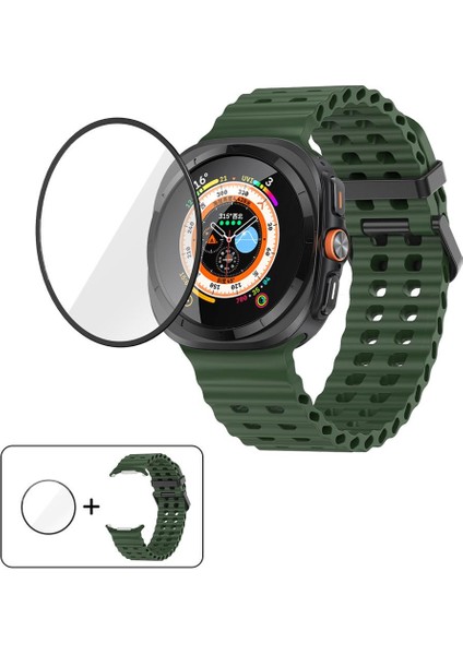 Samsung Galaxy Watch Ultra 47MM Için Filmli Silikon Kayış (Yurt Dışından)