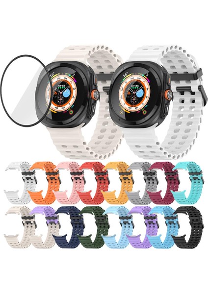 Samsung Galaxy Watch Ultra 47MM Için Filmli Silikon Kayış (Yurt Dışından) fiyatları