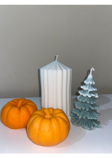 Bal Kabağı Mum (2’li) Çam Kokulu Çam Ağacı ve Şamdan Mum Dekoratif fiyatları