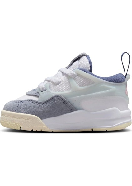 Jordan 4 Rm Td Leather Sneakers Hakiki Deri Lastik Bağcıklı Çocuk Spor Ayakkabı Beyaz Mavi fiyatları