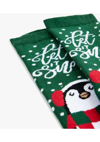 Yılbaşı Temalı Pamuklu Havlu Soket Çorap modelleri