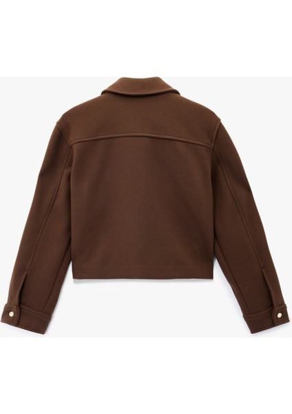 Uzun Kollu Cepli Düğmeli Kısa Kaşe Mont fiyatları