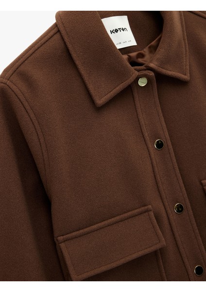 Uzun Kollu Cepli Düğmeli Kısa Kaşe Mont modelleri