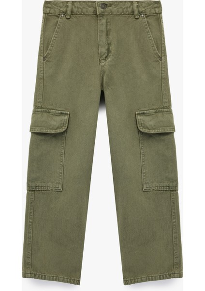 Cep Detaylı Loose Fit Pamuklu Kargo Pantolon