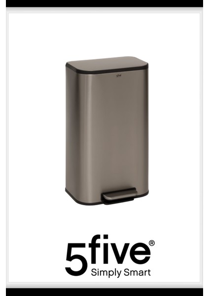 Titan 30 L Metal Pedallı Çöp Kovası Çelik | Dayanıklı, Kolay Temizlik Çıkarılabilir Yıkanabilir İç Sepet, Hijyenik Kullanım