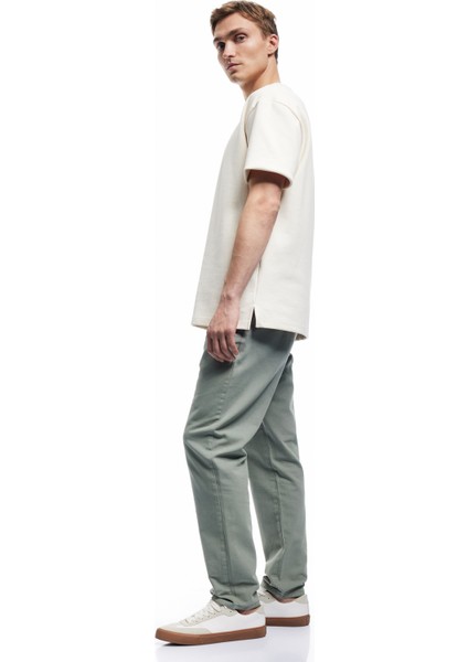 Beli Bağcıklı Pamuklu Cep Detaylı Kanvas Chino Pantolon