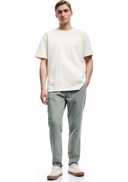 Beli Bağcıklı Pamuklu Cep Detaylı Kanvas Chino Pantolon fiyatları