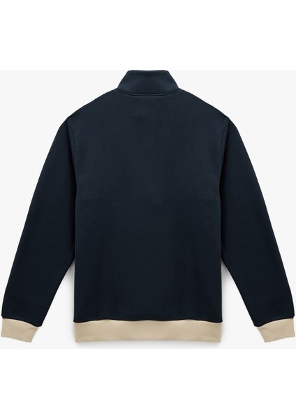 Regular Fit Baskılı Renk Bloklu Yarım Fermuarlı Sweatshirt fiyatları