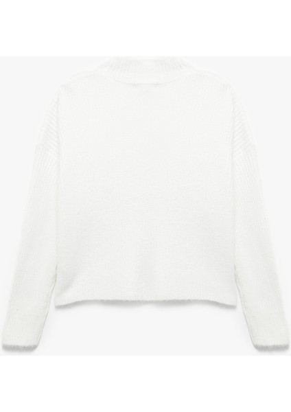 Rahat Kalıp Dik Yaka Dokulu Triko Kazak fırsatları