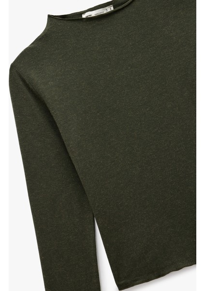 x Sima Tarkan - Koyun Yünü Karışımlı Uzun Kollu Hafif Dik Yaka Bluz modelleri