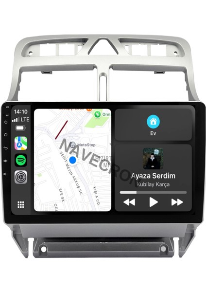 Peugeot 307 9" Uyumlu Android Multimedia Gerçek 4/64 Kablosuz Carplay Geri Görüş Kameralı