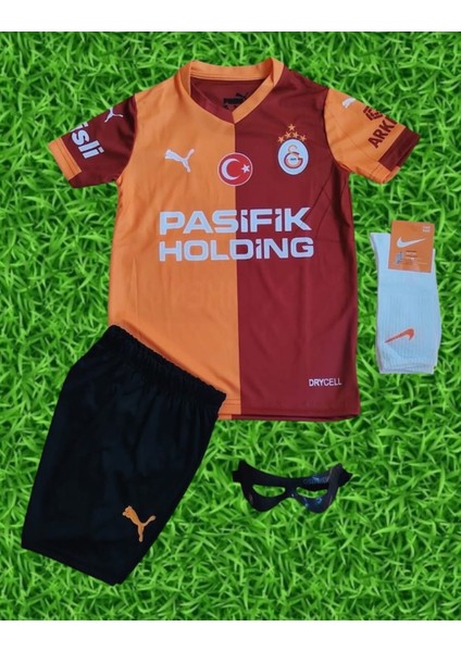 5 Yıldızlı V.osimhen Galatasarây Sarı Kırmızı Parçalı Çocuk Forması Maske ve Çorap 4 Lü Set fiyatları