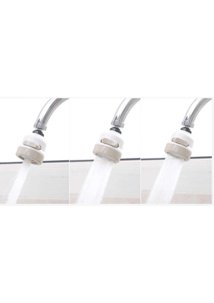 Filtreli Kireç Önleyici 360 Derece Dönen Hareketli Musluk Başlığı - 3 Fonksiyonlu - Krem modelleri