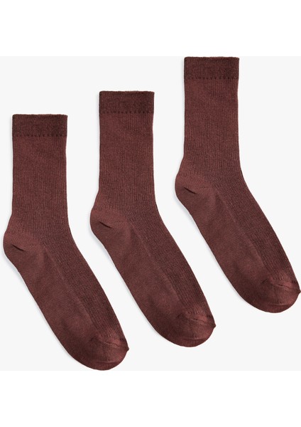 Pamuklu Soket 3'lü Çorap Seti