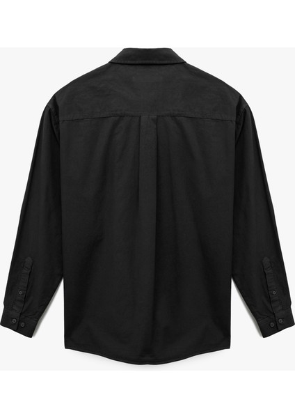 Klasik Yaka Pamuklu Düğmeli Oversize Uzun Kollu Gömlek fiyatları