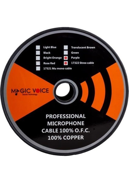 B96 Profesyonel 2 Damarlı Blendajlı Enstrüman Mikrofon Kablosu Stereo 100 Metre (Mor) fiyatları