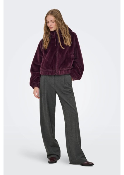 Jdyola Regular Fit Yumuşak Tüylü Kapüşon Yaka Ceket Bayan Ceket 15359329 fiyatları