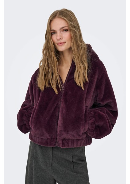 Jdyola Regular Fit Yumuşak Tüylü Kapüşon Yaka Ceket Bayan Ceket 15359329 fırsatları