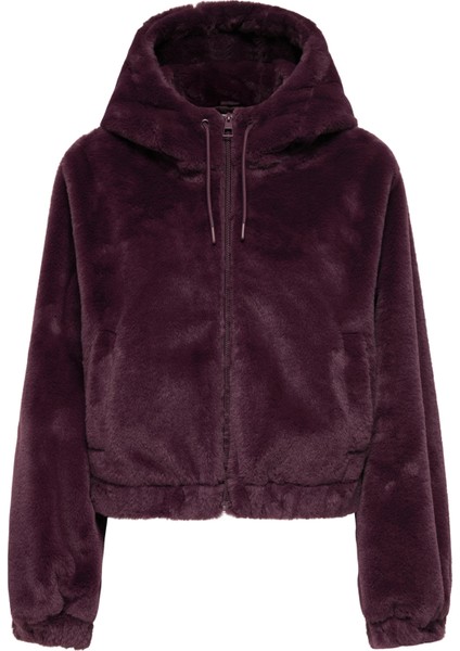 Jdyola Regular Fit Yumuşak Tüylü Kapüşon Yaka Ceket Bayan Ceket 15359329