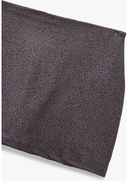 Yüksek Bel Slim Fit Leopar Desenli Spor Mini Şort Etek modelleri