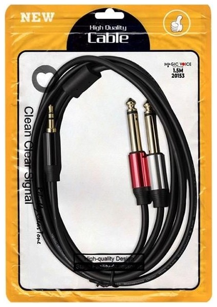 Magicvoice LD360 3.5 mm Aux Stereo Erkek - 2x 6.3 mm Mono Erkek 1.5 Metre Kablo fiyatları