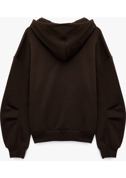 Şardonlu Kapşonlu Uzun Kollu Fermuarlı Sweatshirt fiyatları