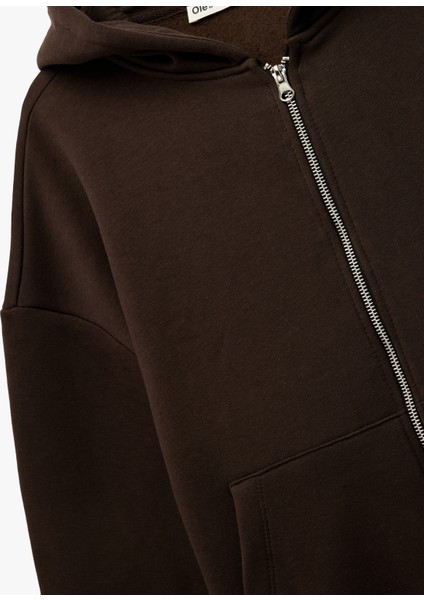 Şardonlu Kapşonlu Uzun Kollu Fermuarlı Sweatshirt modelleri