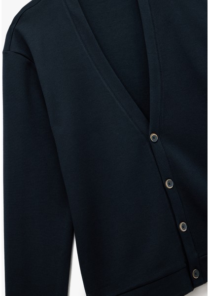 Regular Fit Uzun Kollu V Yaka Pamuklu Düğmeli Hırka modelleri