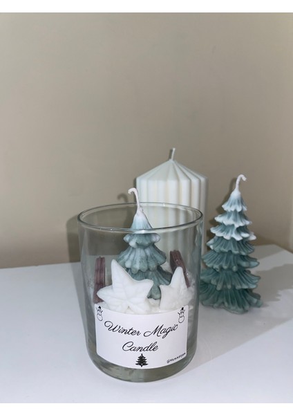Winter Magic Candle Çam Ağaçlı Karlı Çam Kokulu Mum (Çam Kokulu) modelleri