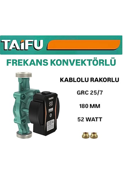 Gra 25/7 180 mm Frekans Konvertörlü Sirkülasyon Pompası Kalorifer/kombi/boyler