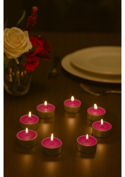 T-Light 12LI Kadife Gül Kokulu Mum