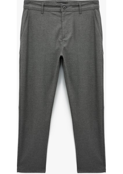 Slim Fit Cepli Viskon Karışımlı Kumaş Pantolon