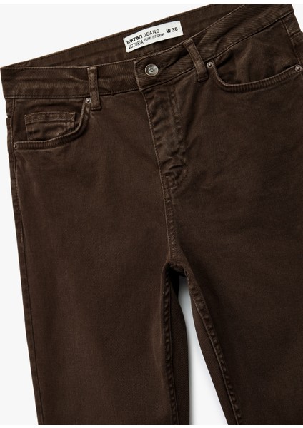 Pamuklu Dar Kalıp Düğmeli Cepli Ispanyol Paça Crop Jean Pantolon - Kick Flare Jeans modelleri