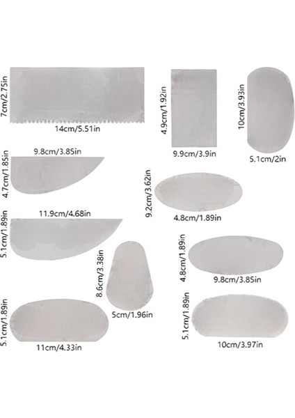 Metal Sistre Çeki Tarağı 10 Lu 1 Paket Çömlek Kil Polimer Çelik Kazıyıcı Şekillendirme Seti Paslanmaz fiyatları