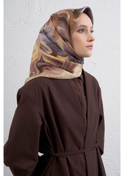 Soyut Desen Twill Ipek Eşarp -2025/2026 -9423D 57