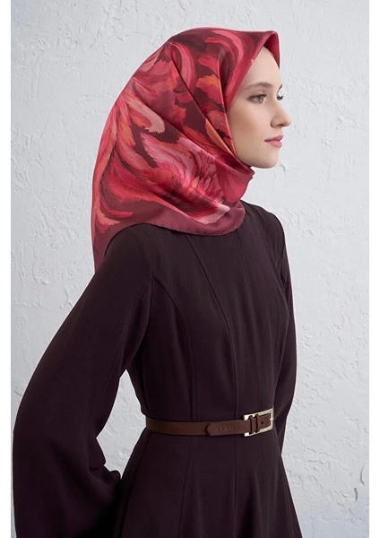 Soyut Desen Twill Ipek Eşarp -2025/2026 -9423D 07