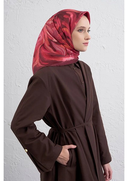 Soyut Desen Twill Ipek Eşarp -2025/2026 -9423D 07 fırsatları