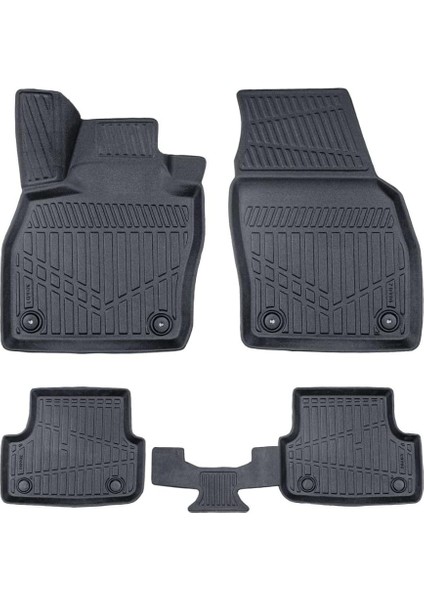 Volkswagen T-Cross 2022-2025 Için Havuzlu Paspas, Yüksek Kenarlı, Esnek, Araca Özel, Kokusuz, Oto Paspas