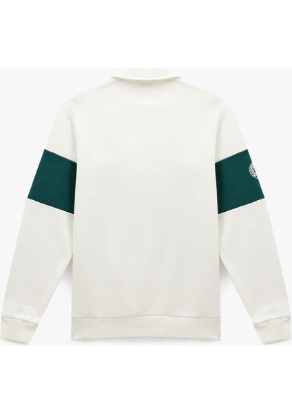 Regular Fit Renk Bloklu Baskılı Yarım Fermuarlı Polo Yaka Sweatshirt fiyatları