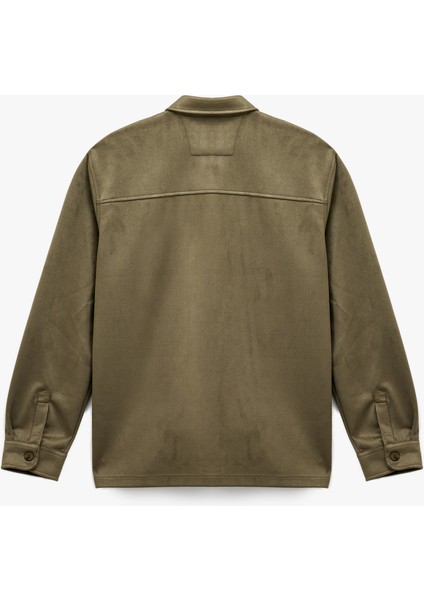 Regular Fit Uzun Kollu Cep Detaylı Klasik Yaka Suni Süet Gömlek fiyatları