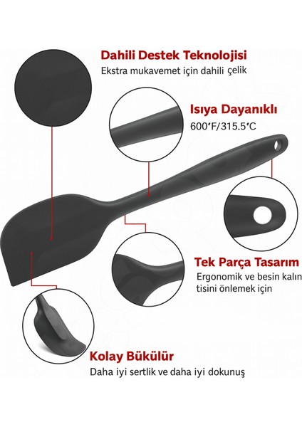 6 Adet Spatula Seti - Kaliteli Çelik Silikon - Pastacı Spatula Seti - Isıya Dayanıklı Yapışmaz fiyatları