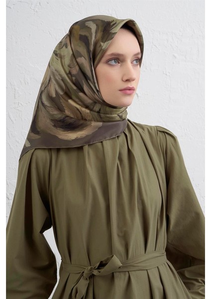 Soyut Desen Twill Ipek Eşarp -2025/2026 -9423D 86