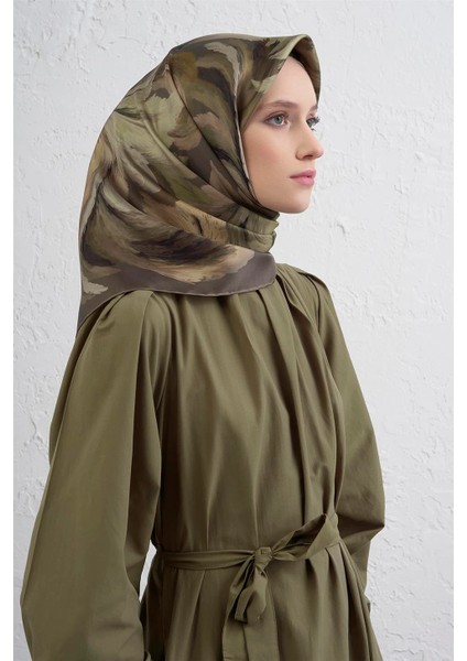 Soyut Desen Twill Ipek Eşarp -2025/2026 -9423D 86 modelleri