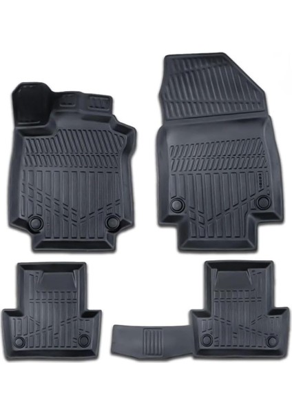 Renault Captur 2013-2019 Için Havuzlu Paspas, Yüksek Kenarlı, Esnek, Araca Özel, Kokusuz, Oto Paspas