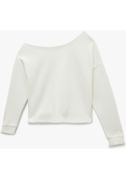 Rahat Kalıp Uzun Kollu Asimetrik Yaka Tişört fiyatları