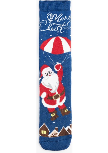 Yılbaşı Temalı Pamuklu Soket Havlu Çorap