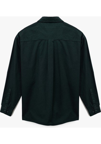 Klasik Yaka Pamuklu Düğmeli Oversize Uzun Kollu Gömlek fiyatları